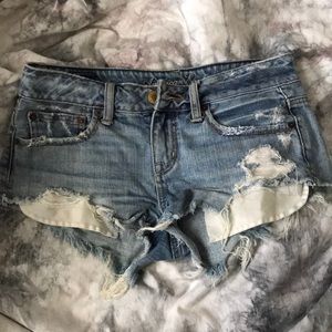 AE distressed shorts